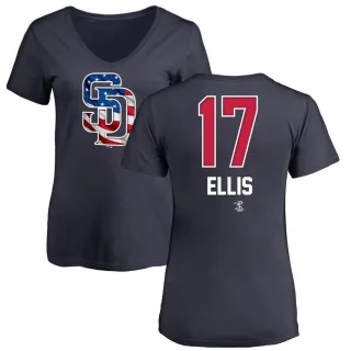 A.J. Ellis Women's San Diego Padres Name and Number Banner Wave V-Neck T-Shirt - Navy