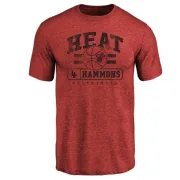 A.J. Hammons Miami Heat Cardinal Baseline Tri-Blend T-Shirt