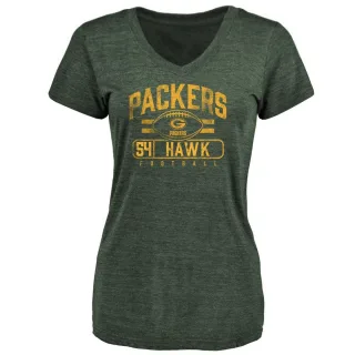 A.J. Hawk Women's Green Bay Packers Flanker Tri-Blend T-Shirt - Green