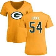 A.J. Hawk Women's Green Bay Packers Name & Number Logo Slim Fit T-Shirt - Gold