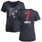 A.j. Hinch Women's Kansas City Royals Name and Number Banner Wave V-Neck T-Shirt - Navy