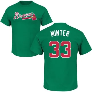 A.J. Minter Atlanta Braves St. Patrick's Day Name & Number T-Shirt - Green