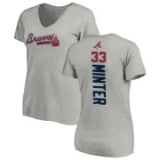 A.J. Minter Women's Atlanta Braves Backer Slim Fit T-Shirt - Ash