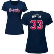 A.J. Minter Women's Atlanta Braves Name & Number T-Shirt - Navy