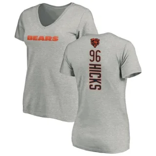 Akiem Hicks Women's Chicago Bears Backer V-Neck T-Shirt - Ash