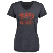 Akiem Hicks Women's Chicago Bears Flanker Tri-Blend T-Shirt - Navy