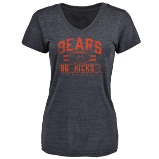 Akiem Hicks Women's Chicago Bears Flanker Tri-Blend T-Shirt - Navy