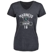 Al Cowens Women's Seattle Mariners Base Runner Tri-Blend T-Shirt - Navy