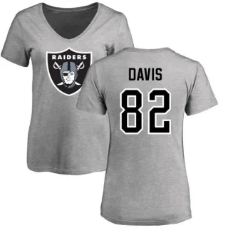 Al Davis Women's Oakland Raiders Name & Number Logo Slim Fit T-Shirt - Ash