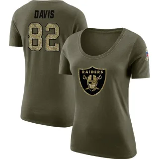 Al Davis Women's Oakland Raiders Salute to Service Olive Legend Scoop Neck T-Shirt