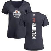 Al Hamilton Women's Edmonton Oilers Backer Slim Fit V-Neck T-Shirt - Navy