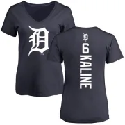 Al Kaline Women's Detroit Tigers Backer Slim Fit T-Shirt - Navy