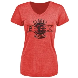 Al MacInnis Women's Calgary Flames Insignia Tri-Blend T-Shirt - Red