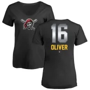 Al Oliver Women's Pittsburgh Pirates Midnight Mascot V-Neck T-Shirt - Black