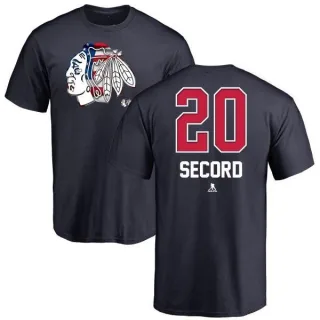 Al Secord Chicago Blackhawks Name and Number Banner Wave T-Shirt - Navy