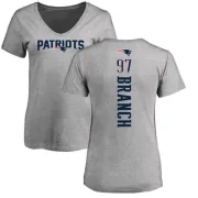 Alan Branch Women's New England Patriots Backer V-Neck T-Shirt - Ash