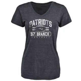 Alan Branch Women's New England Patriots Flanker Tri-Blend T-Shirt - Navy