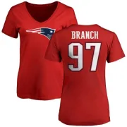 Alan Branch Women's New England Patriots Name & Number Logo Slim Fit T-Shirt - Red