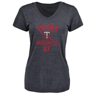 Alan Busenitz Women's Minnesota Twins Base Runner Tri-Blend T-Shirt - Navy