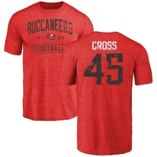 Alan Cross Tampa Bay Buccaneers Red Distressed Name & Number Tri-Blend T-Shirt