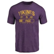 Alan Page Minnesota Vikings Flanker Tri-Blend T-Shirt - Purple