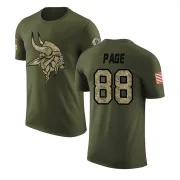 Alan Page Minnesota Vikings Olive Salute to Service Legend T-Shirt