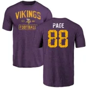 Alan Page Minnesota Vikings Purple Distressed Name & Number Tri-Blend T-Shirt