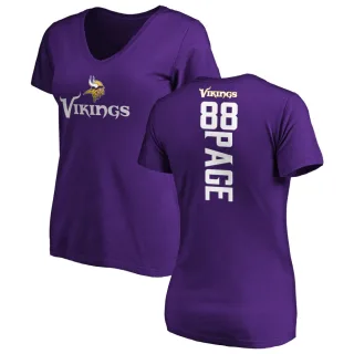 Alan Page Women's Minnesota Vikings Backer Slim Fit T-Shirt - Purple