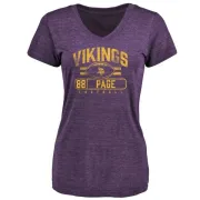 Alan Page Women's Minnesota Vikings Flanker Tri-Blend T-Shirt - Purple