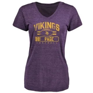 Alan Page Women's Minnesota Vikings Flanker Tri-Blend T-Shirt - Purple