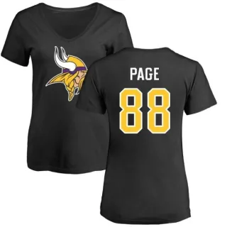 Alan Page Women's Minnesota Vikings Name & Number Logo Slim Fit T-Shirt - Black