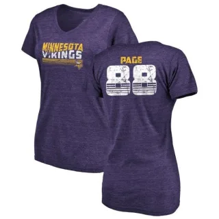 Alan Page Women's Minnesota Vikings Retro Tri-Blend V-Neck T-Shirt - Purple