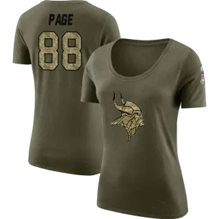 Alan Page Women's Minnesota Vikings Salute to Service Olive Legend Scoop Neck T-Shirt