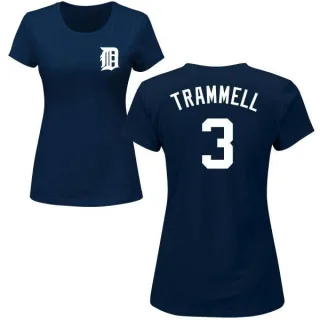 Alan Trammell Women's Detroit Tigers Name & Number T-Shirt - Navy