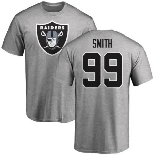 Aldon Smith Oakland Raiders Name & Number Logo T-Shirt - Ash