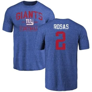 Aldrick Rosas New York Giants Distressed Name & Number Tri-Blend T-Shirt - Royal