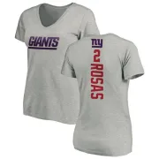 Aldrick Rosas Women's New York Giants Backer V-Neck T-Shirt - Ash