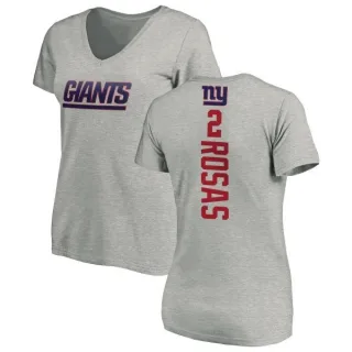 Aldrick Rosas Women's New York Giants Backer V-Neck T-Shirt - Ash