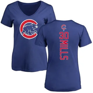 Alec Mills Women's Chicago Cubs Backer Slim Fit T-Shirt - Royal