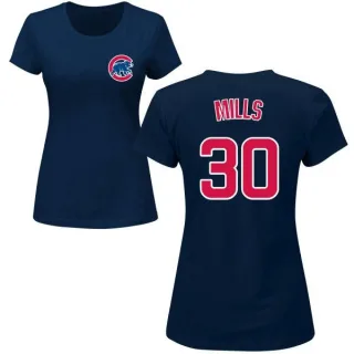 Alec Mills Women's Chicago Cubs Name & Number T-Shirt - Navy