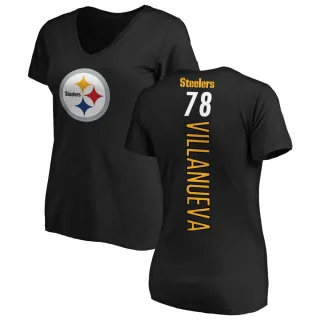 Alejandro Villanueva Women's Pittsburgh Steelers Backer Slim Fit T-Shirt - Black