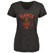 Alen Hanson Women's San Francisco Giants Base Runner Tri-Blend T-Shirt - Black