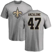 Alex Anzalone New Orleans Saints Name & Number Logo T-Shirt - Ash