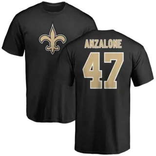 Alex Anzalone New Orleans Saints Name & Number Logo T-Shirt - Black