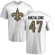 Alex Anzalone New Orleans Saints Name & Number Logo T-Shirt - White