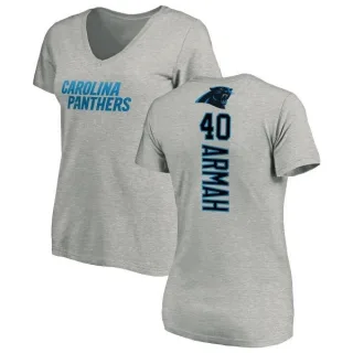 Alex Armah Women's Carolina Panthers Backer V-Neck T-Shirt - Ash