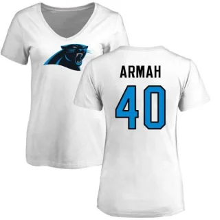 Alex Armah Women's Carolina Panthers Name & Number Logo Slim Fit T-Shirt - White