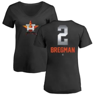 Alex Bregman Women's Houston Astros Midnight Mascot V-Neck T-Shirt - Black