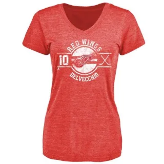 Alex Delvecchio Women's Detroit Red Wings Insignia Tri-Blend T-Shirt - Red