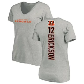 Alex Erickson Women's Cincinnati Bengals Backer V-Neck T-Shirt - Ash